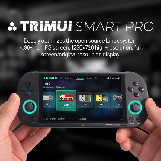 TRIMUI 256G SMART PRO Handheld Gaming Console for Gift Ideas, 1 Piece Portable Retro Games Consoles with 4.96 Inch IPS Screen, RGB ambient light，Support Linux,  Eye Protection Game Console for Kids, Handheld Gaming Device, Gaming Accessories